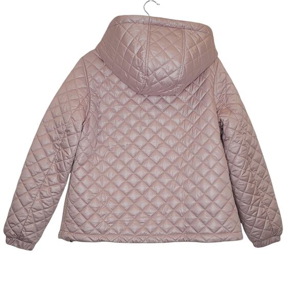 Kate Spade New York Hooded Faux Fur Quilt Jacket in Soft Rose,  Size Large, NWT - Picture 3 of 11